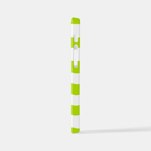 Streifen in Farbe grün und weiß iPhone Hülle (Linke Seite)