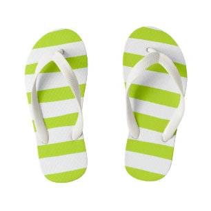 Streifen in Farbe grün und weiß Kinderbadesandalen