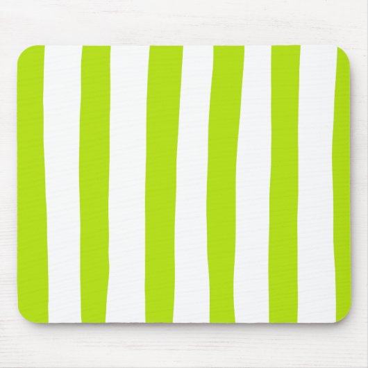 Streifen in Farbe grün und weiß Mousepad (Vorne)
