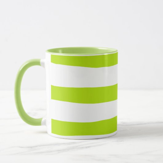 Streifen in Farbe grün und weiß Tasse (Links)