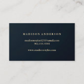 Streifen in Gold, rosa und weiß Visitenkarte (Rückseite)