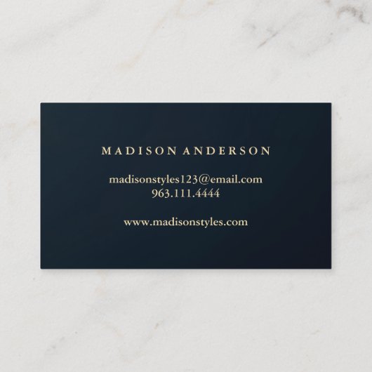 Streifen in Gold, rosa und weiß Visitenkarte (Rückseite)