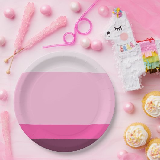 Streifen in Lila lila: Warme Palette Pappteller (Party)