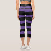 Streifen in Lila und schwarz Capri Leggings (Rückseite)