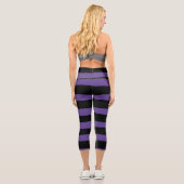 Streifen in Lila und schwarz Capri Leggings (Rückseite)