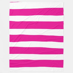 Streifen in Magenta und Weiß Fleecedecke
