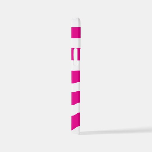 Streifen in Magenta und Weiß iPhone Hülle (Rechte Seite)
