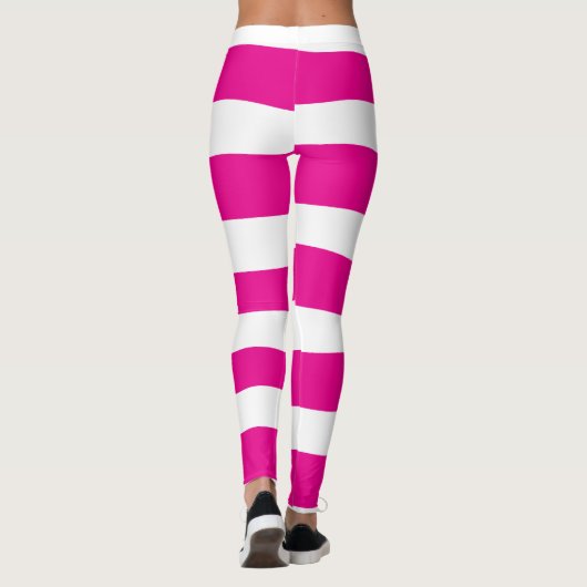Streifen in Magenta und Weiß Leggings (Rückseite)