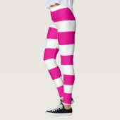 Streifen in Magenta und Weiß Leggings (Links)