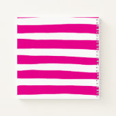 Streifen in Magenta und Weiß Notizblock (Rückseite)