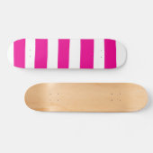 Streifen in Magenta und Weiß Skateboard (Horizontal)