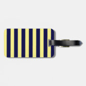Streifen in Navy Blue und Gelb Gepäckanhänger (Rückseite horizontal)