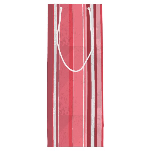 Streifen in Rosa Geschenktüte Für Weinflaschen (Rückseite)