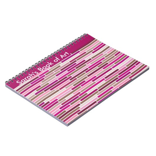 Streifen in rosa Notebook Notizblock (Linke Seite)