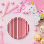 Streifen in Rosa Pappteller (Party)