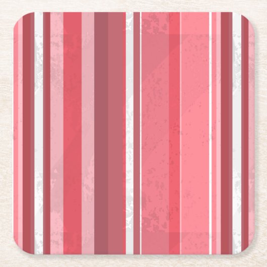 Streifen in Rosa Rechteckiger Pappuntersetzer (Vorderseite)