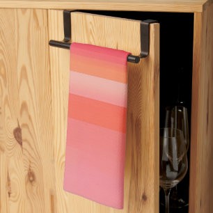 Streifen in Rosa und Orange Geschirrtuch