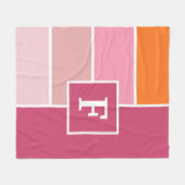 Streifen in rosa, weiß und orange mit Monogramm Fleecedecke (Vorderseite (Horizontal))