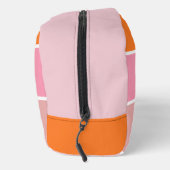 Streifen in rosa, weiß und orange mit Monogramm Waschbeutel (Rechts)