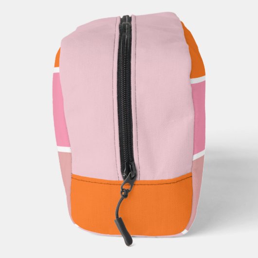 Streifen in rosa, weiß und orange mit Monogramm Waschbeutel (Rechts)