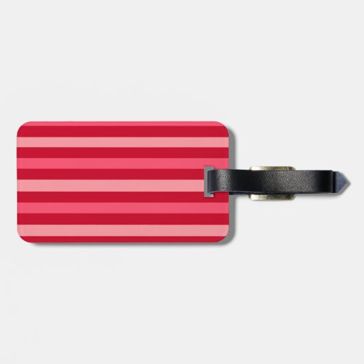 Streifen in Rot und Rosa Gepäckanhänger (Rückseite horizontal)