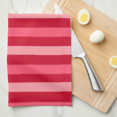Streifen in Rot und Rosa Geschirrtuch (Viertel Falte)