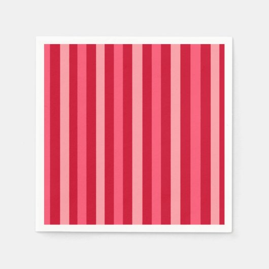 Streifen in Rot und Rosa Serviette (Vorderseite)