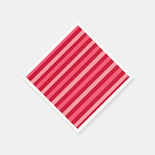 Streifen in Rot und Rosa Serviette (Ecke)