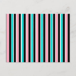 Streifen in Schwarz-Rosa und Blau Postkarte