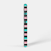 Streifen in Schwarz-Rosa und Blau Samsung Galaxy Hülle (Rechte Seite)