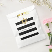 Streifen in schwarz und weiß mit goldenem Stern vo Geschenktütchen (Versiegelt)