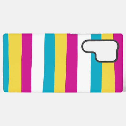 Streifen in ungefärbten Streifen - Türkis, Gelb, R Samsung Galaxy Hülle (Rückseite (Horizontal))