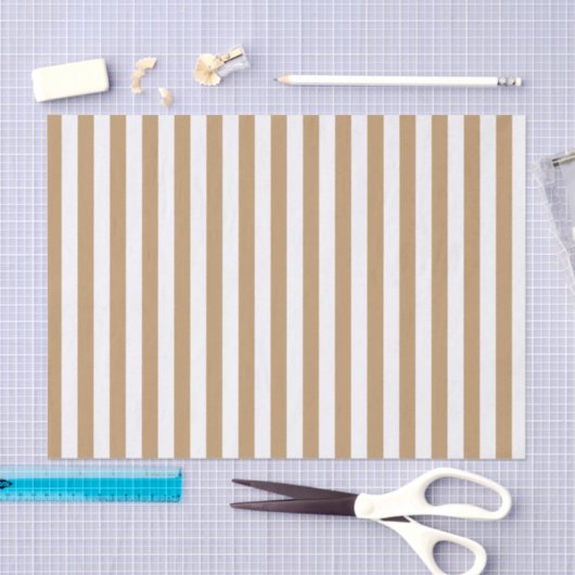 Streifen in weiß und kamel braun seidenpapier (Handwerk)