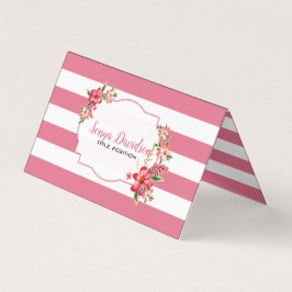 Streifen in weiß und rosa visitenkarten