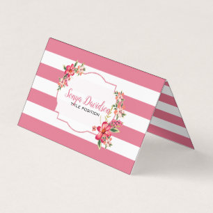 Streifen in weiß und rosa visitenkarten