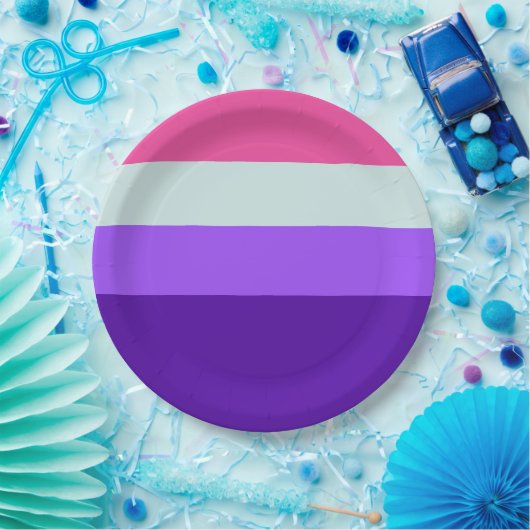 Streifen Indigolische Lila lila rosa: Coole Palett Pappteller (Party)