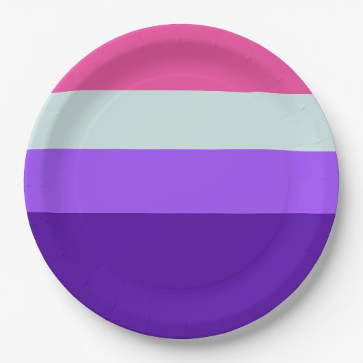 Streifen Indigolische Lila lila rosa: Coole Palett Pappteller (Vorderseite)