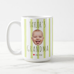 Streifen Individuelles Foto & Name Baby Gesicht Om Kaffeetasse