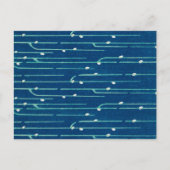 Streifen japanisches Holzschnitt Textil Postkarte (Vorderseite)