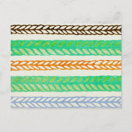 Streifen japanisches Holzschnitt Textil Postkarte