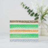 Streifen japanisches Holzschnitt Textil Postkarte (Stehend Vorderseite)