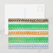 Streifen japanisches Holzschnitt Textil Postkarte (Vorne/Hinten)