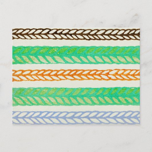 Streifen japanisches Holzschnitt Textil Postkarte (Vorderseite)