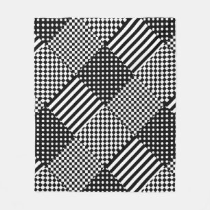 Streifen Karo Harlequin Polka Dots Mixed Design Fleecedecke