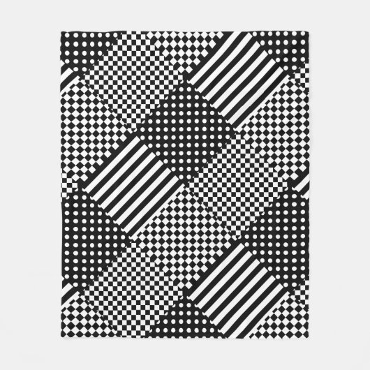 Streifen Karo Harlequin Polka Dots Mixed Design Fleecedecke (Vorderseite)