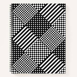Streifen Karo Harlequin Polka Dots Mixed Design Notizblock