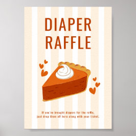 Streifen Kleine Süsse Pie Diaper Raffle Table Sign Poster