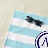 Streifen Light Blue und White Nautical Coastal Chi Strandtuch (Beispiel)