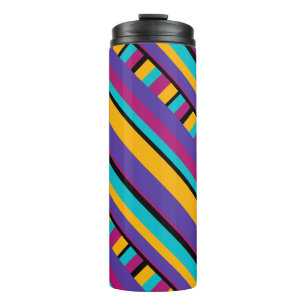 Streifen lila gelb blau thermosbecher