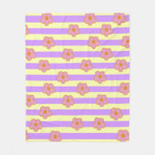 Streifen Lila Gelb tropische florale botanische Fleecedecke (Vorderseite)